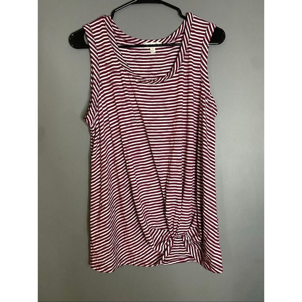 NINE BRITTON LEVIE SLEEVELESS KNOT FRONT KNIT TOP BURGANDY SIZE XL